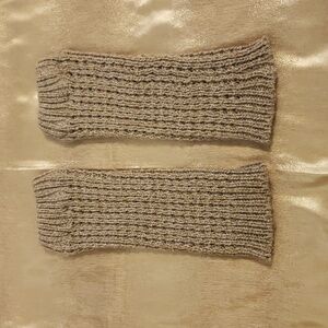 Sandy Gold Knit Leg Warmers, One Size